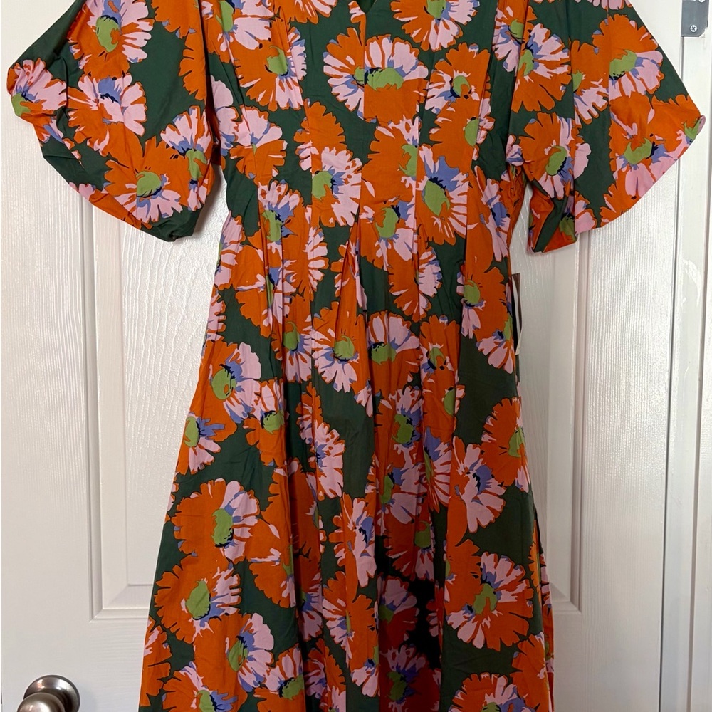 Bohme Floral Dress in Green and Orange